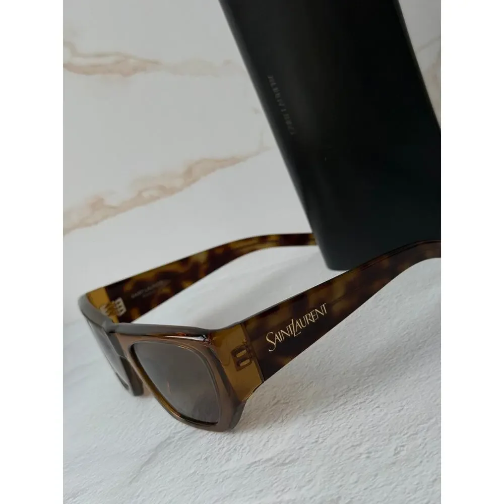 NEW Saint Laurent SL740 Brown Transparent Sunglasses